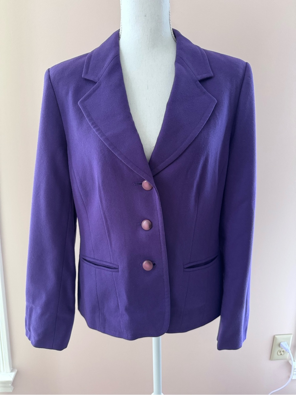 Vintage Pendleton 100% Wool Purple Blazer Womens Size 10